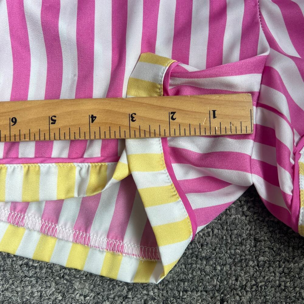 Kensie Pink & White Striped Button Pajama Shorts Set XL - Picture 12 of 12